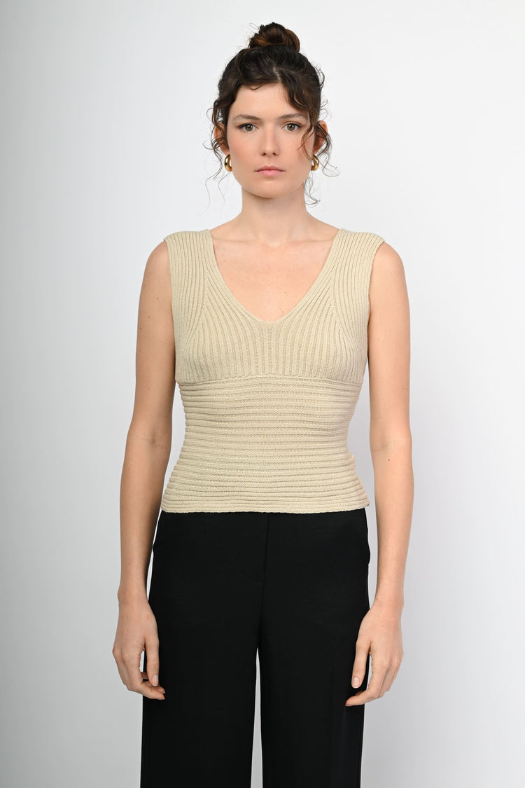 Top in maglia a costine