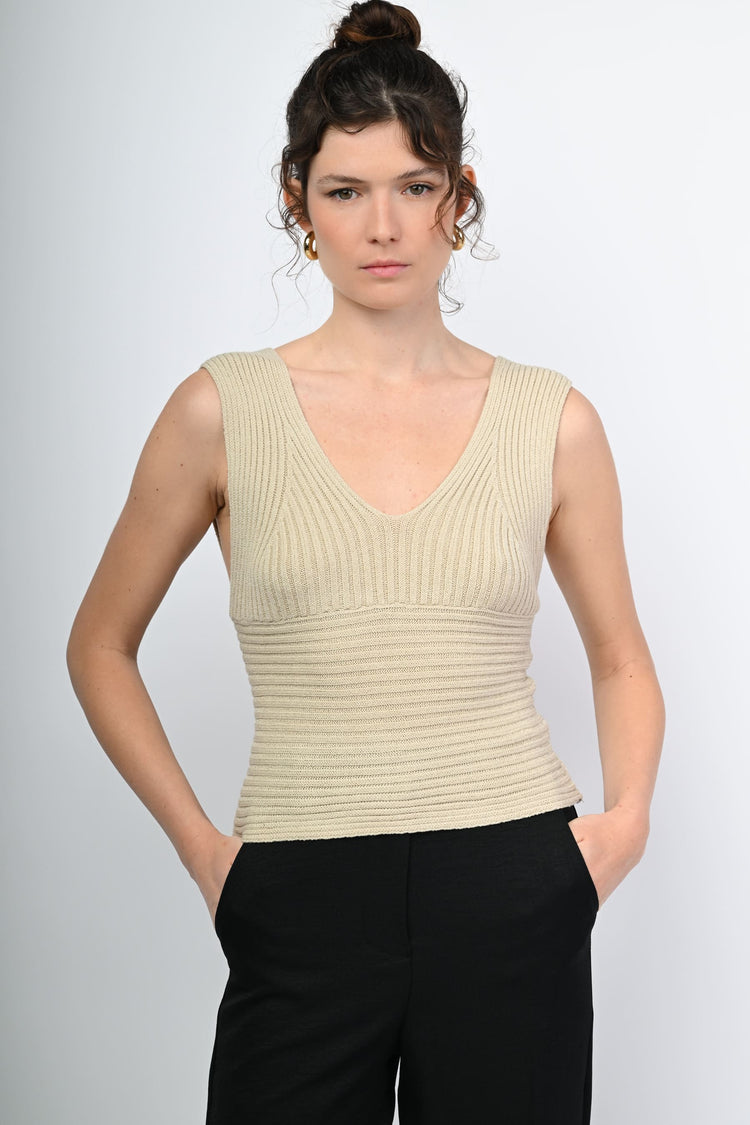 Top in maglia a costine