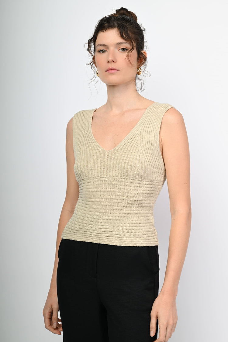 Top in maglia a costine