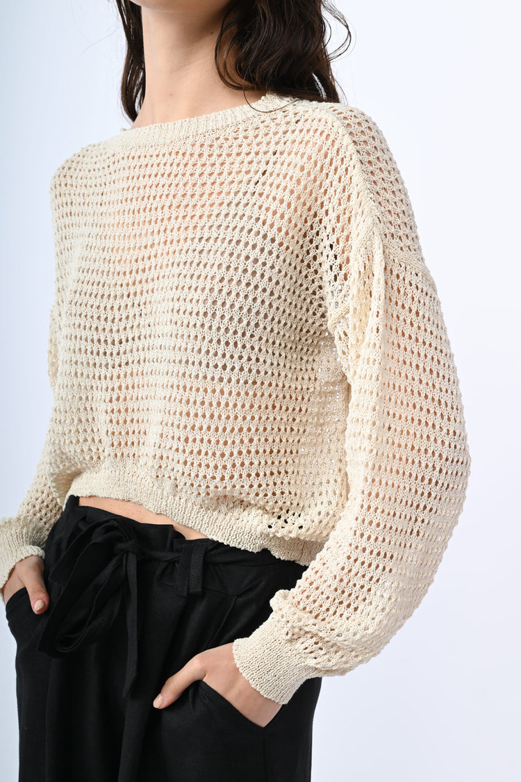 Pull in maglia crochet