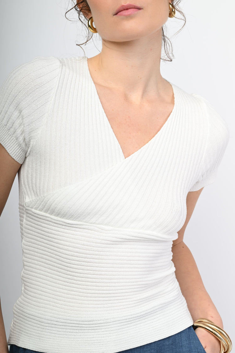 Top in maglia a costine