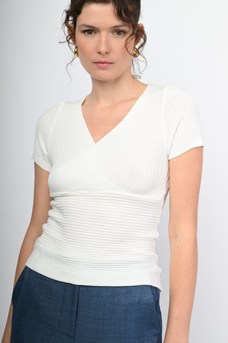 Top in maglia a costine