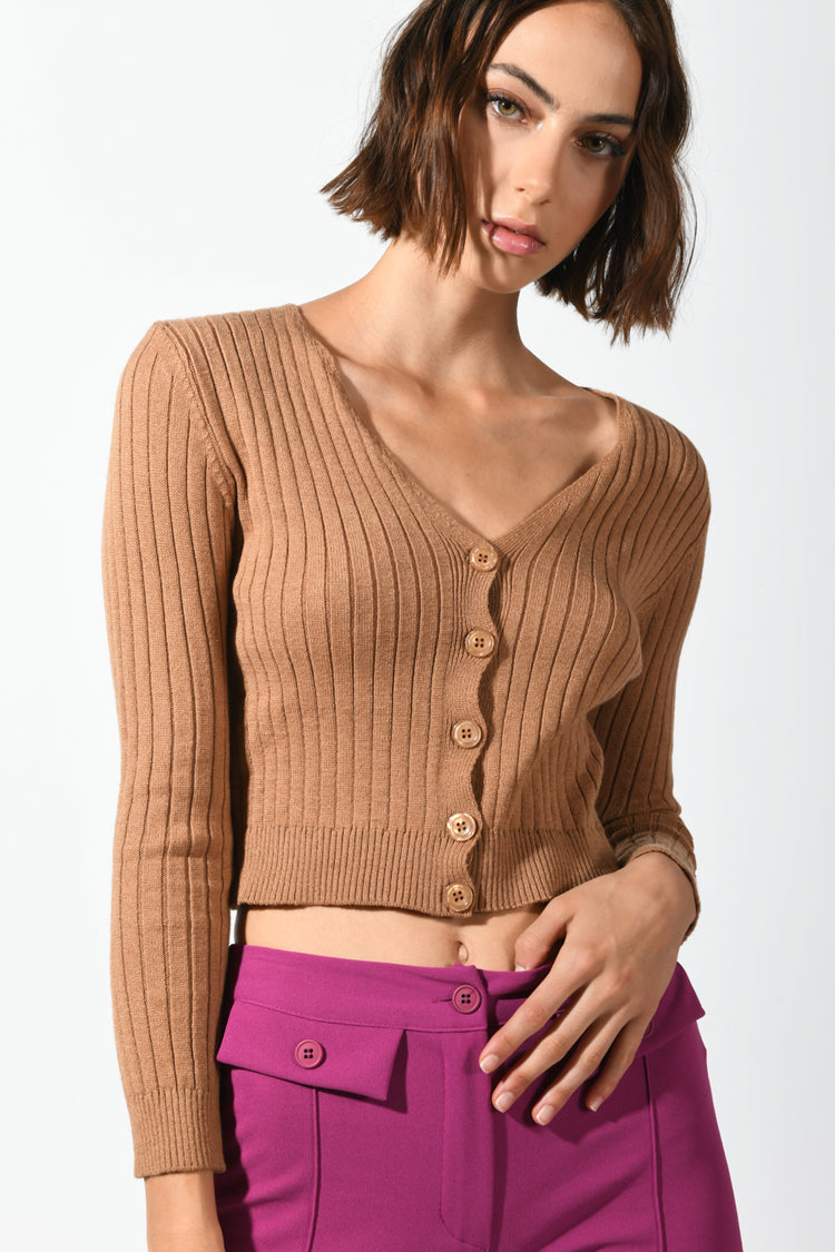 Cardigan crop a costine