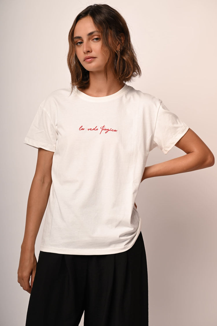 T-shirt La vedo Tragica in cotone