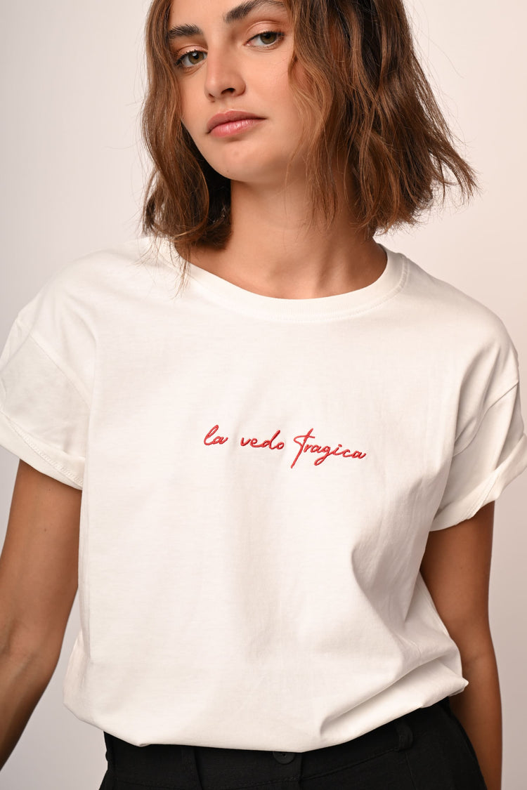 T-shirt La vedo Tragica in cotone