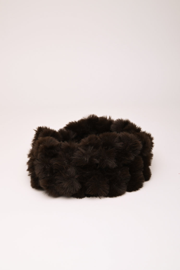Collo con pompon in faux fur