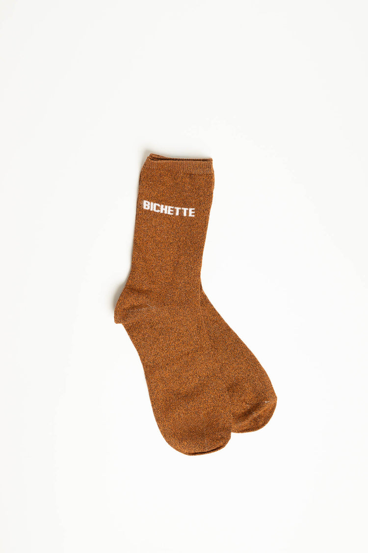 Calzino scritta lurex