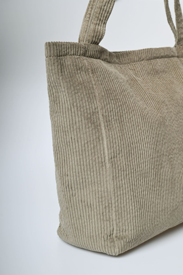 Borsa tote in velluto a coste