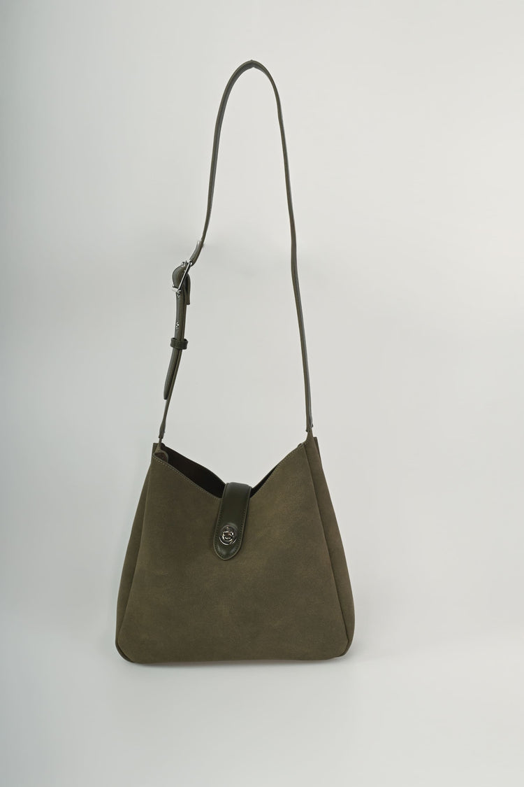 Borsa a spalla in faux suede