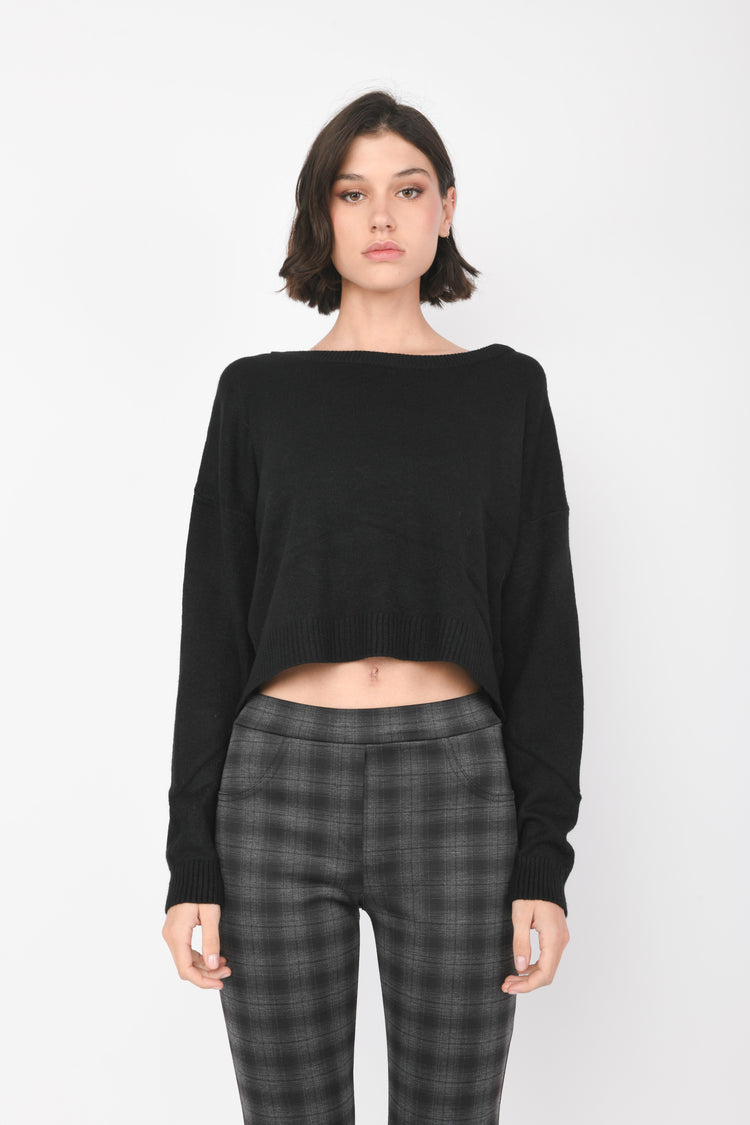 Pull crop boxy-fit