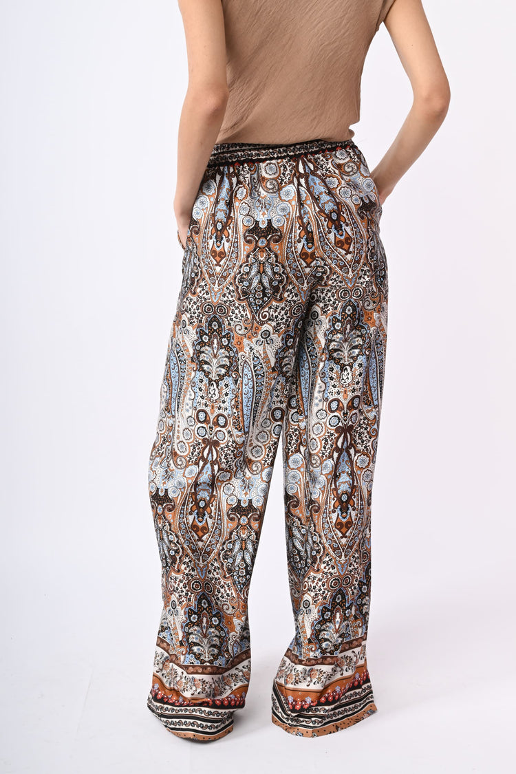 Pantaloni palazzo a stampa paisley