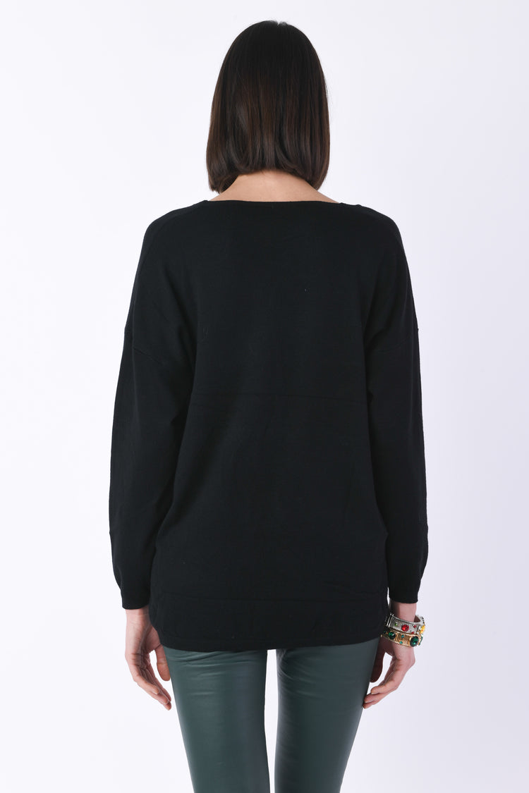 Pull oversize con scollo a V