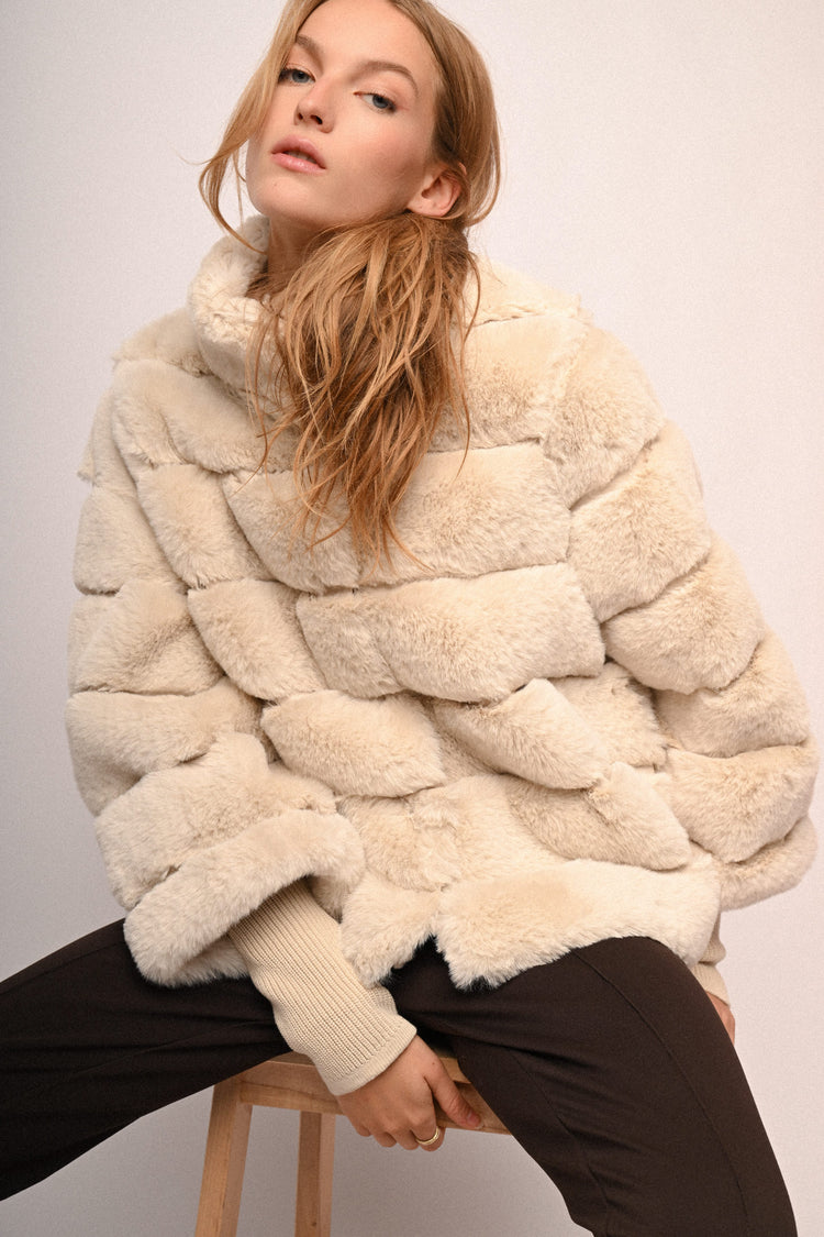 Giacca in faux fur matelassé