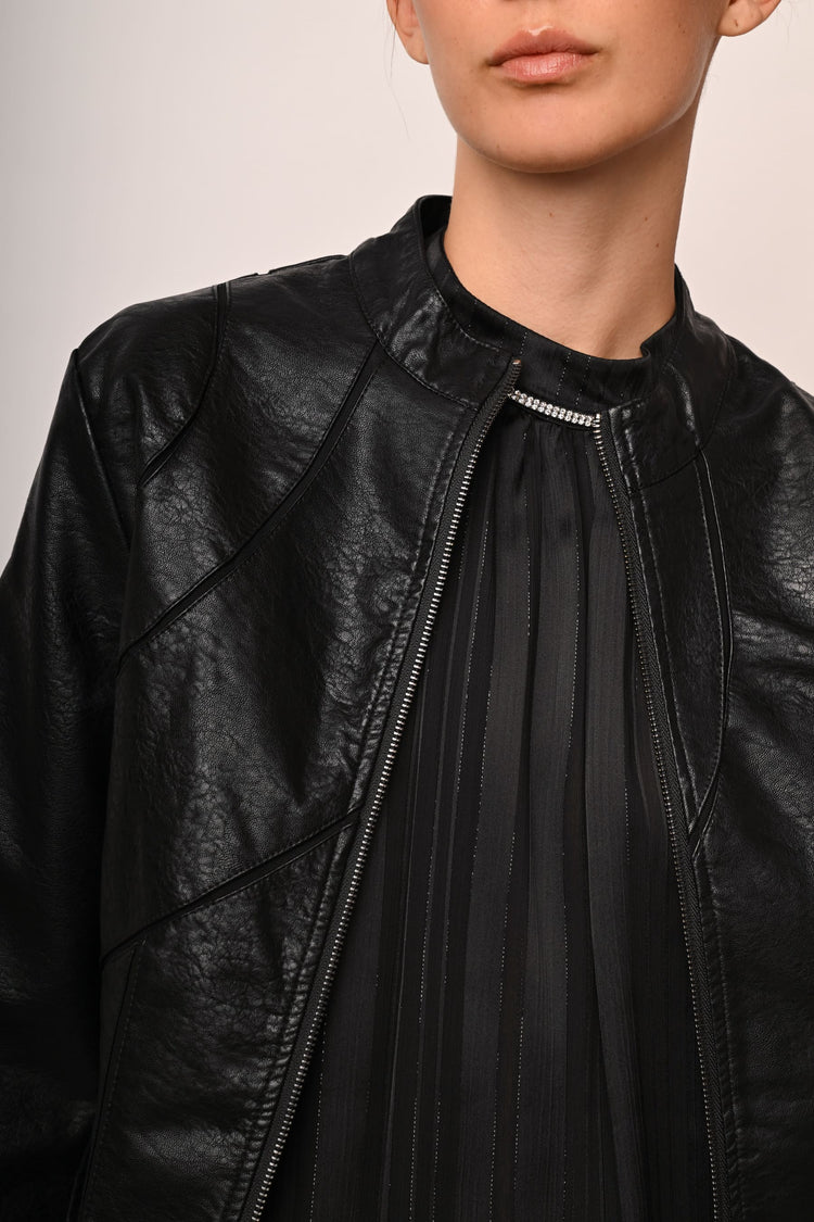 Giacca stile biker in similpelle