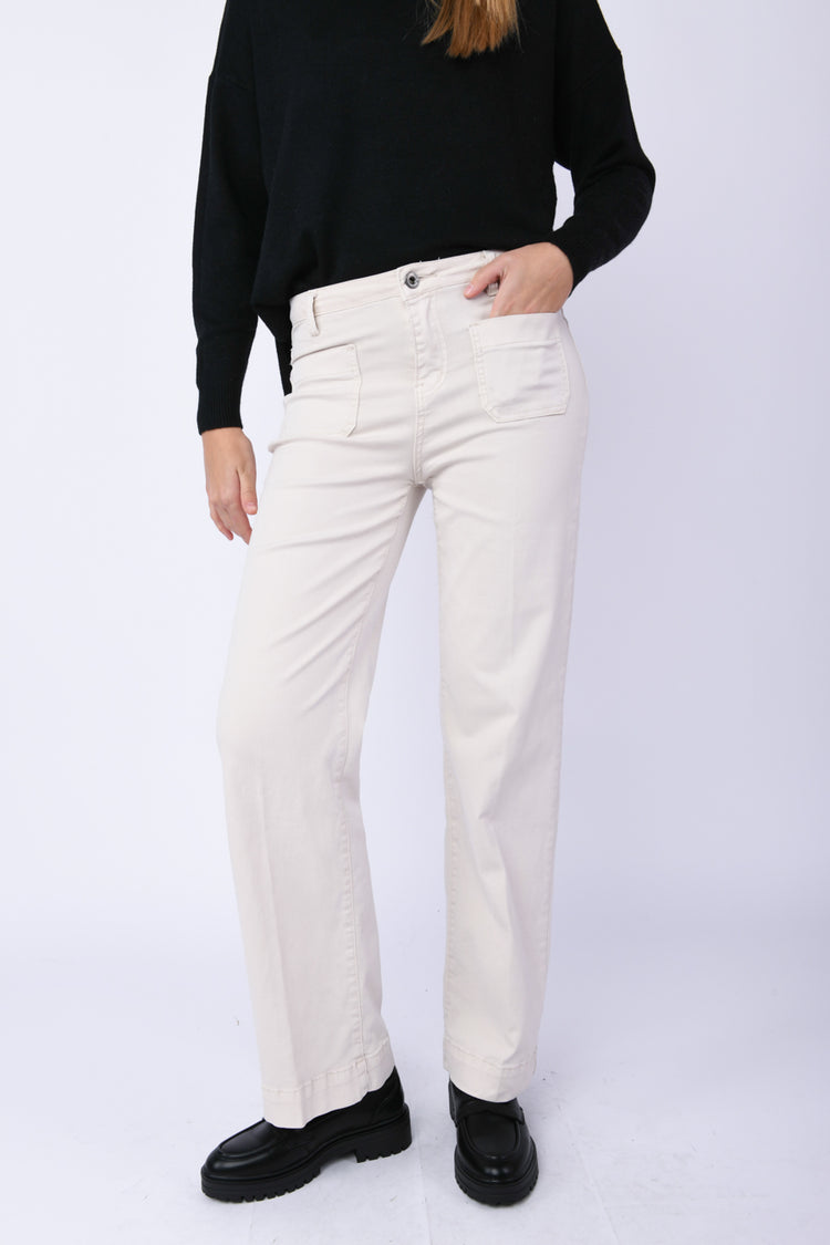 Pantaloni palazzo in cotone stretch