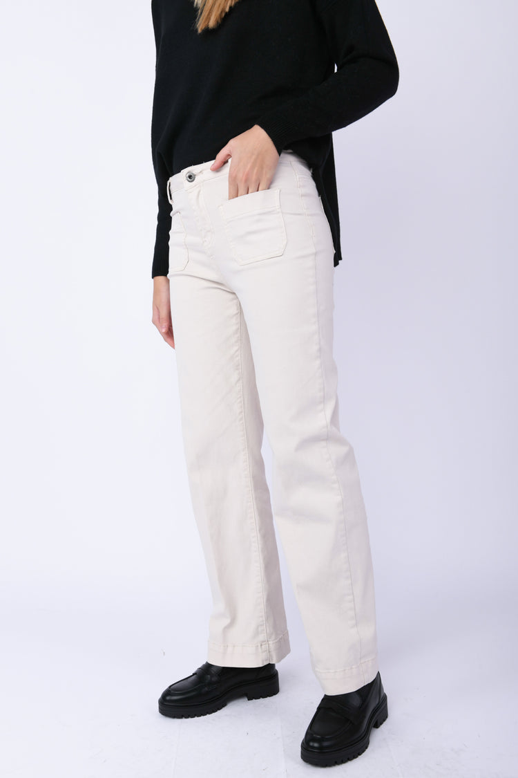 Pantaloni palazzo in cotone stretch