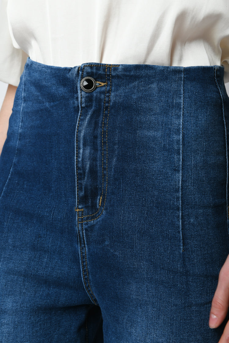 Jeans palazzo a vita alta