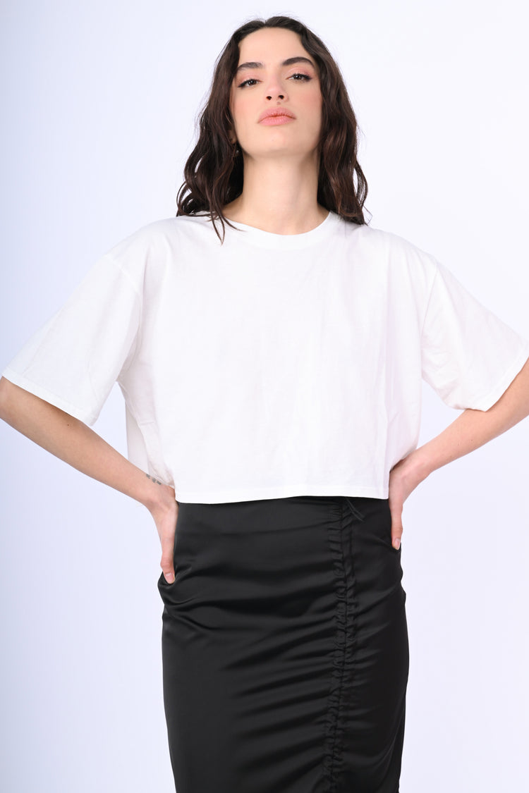 T-shirt crop in cotone
