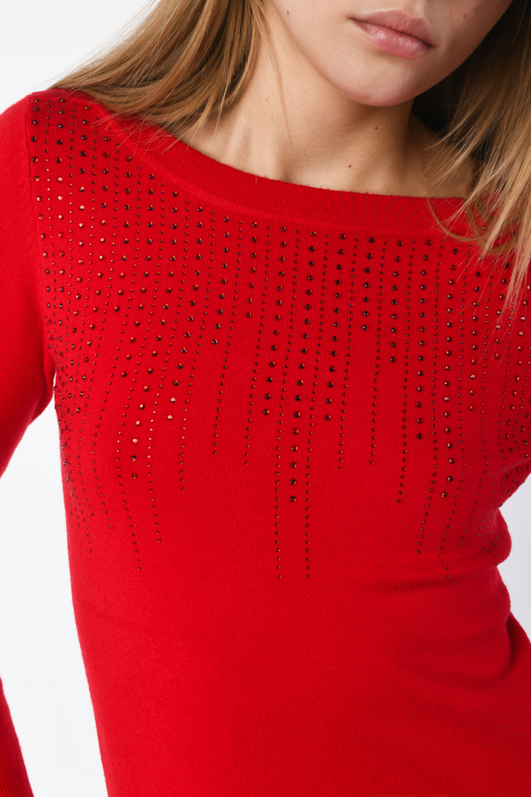 Pull con decorazione in strass