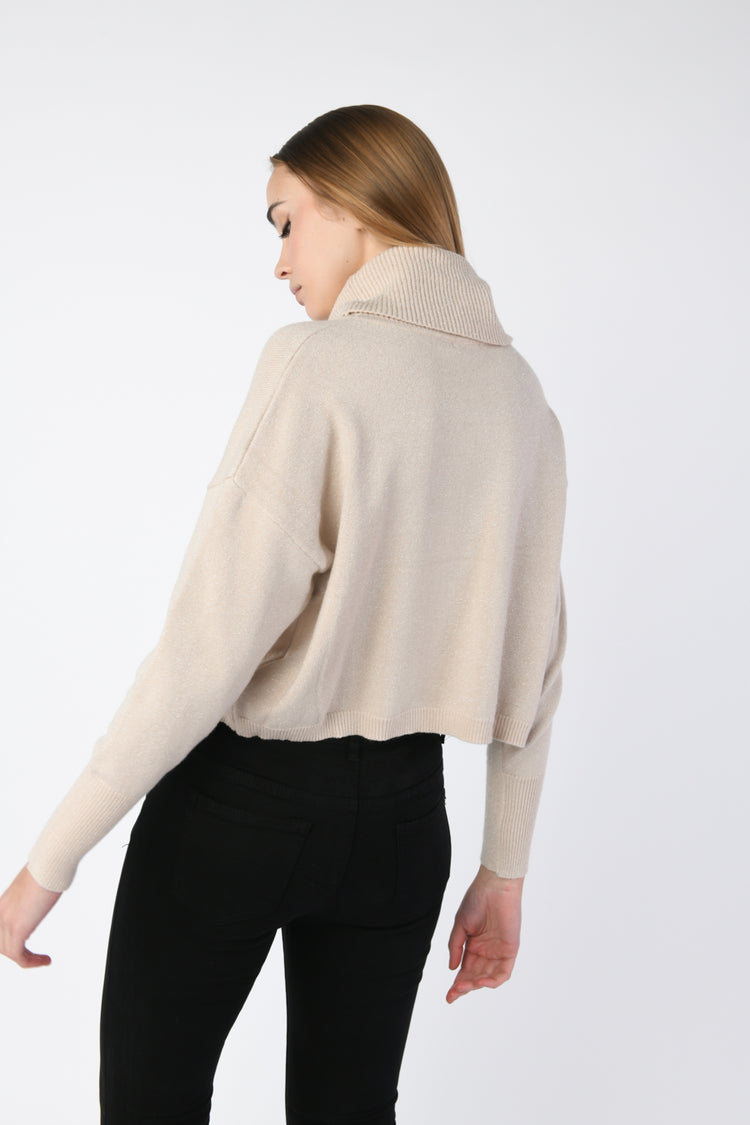 Dolcevita crop in maglia lurex