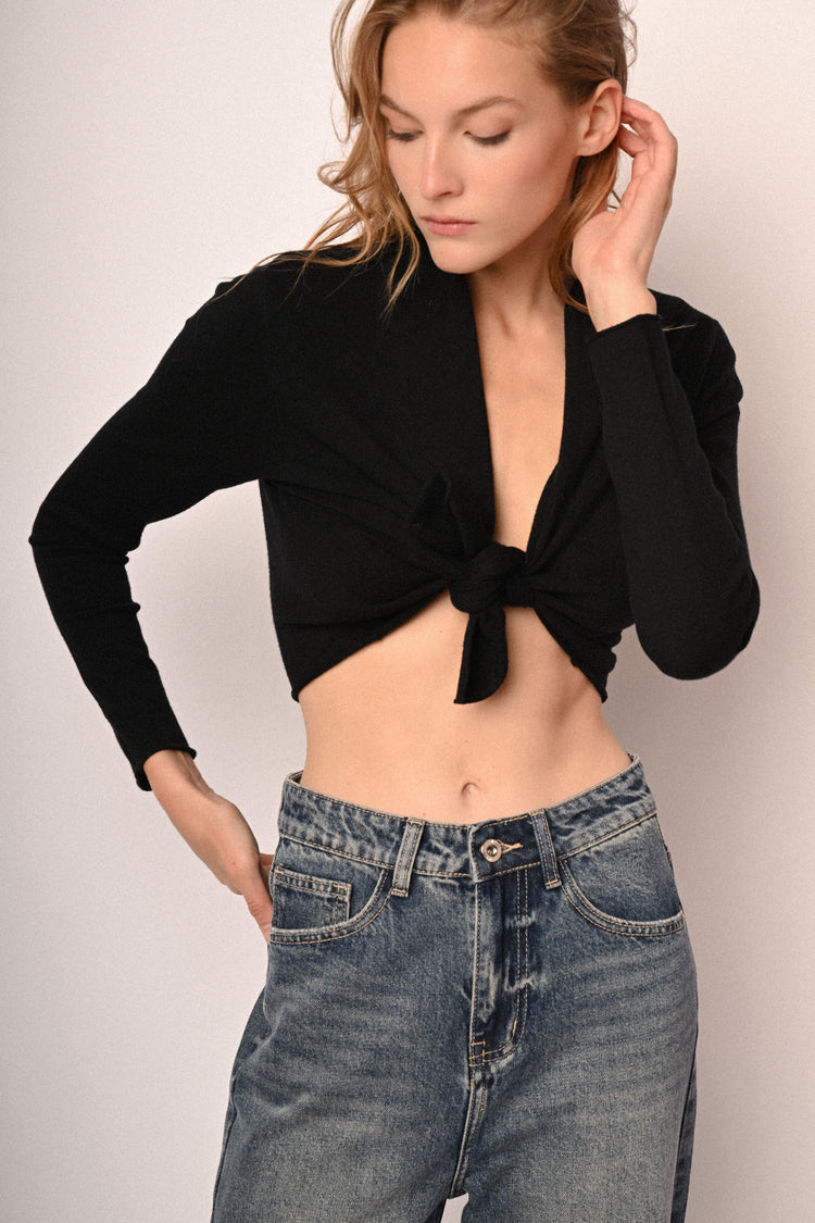 Cardigan crop con nodo