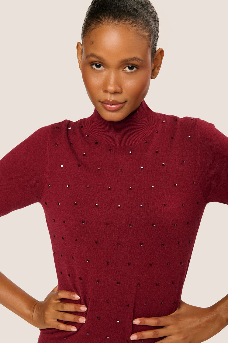 Mini abito in maglia con strass