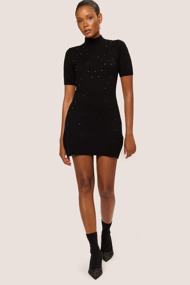 Mini abito in maglia con strass