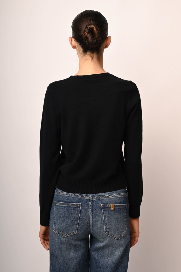 Cardigan con bottoni strass