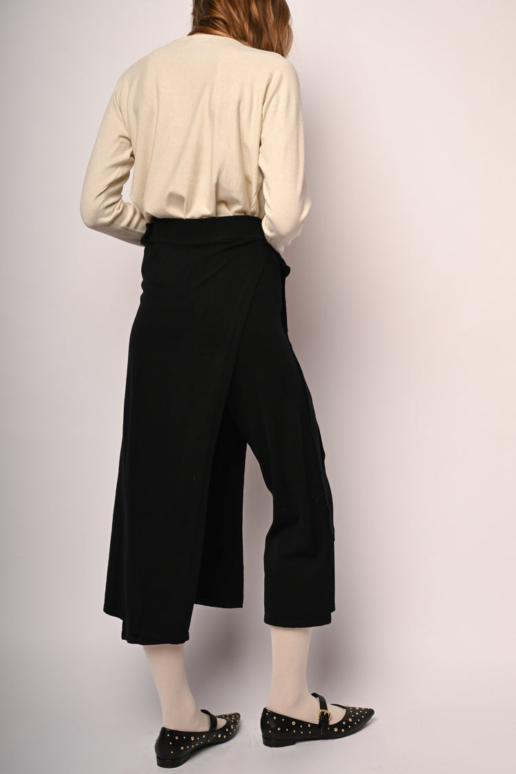 Skort midi in maglia con nodo