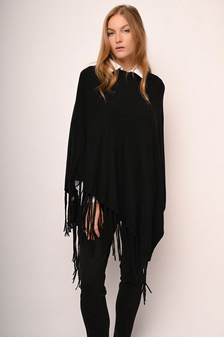 Poncho con frange