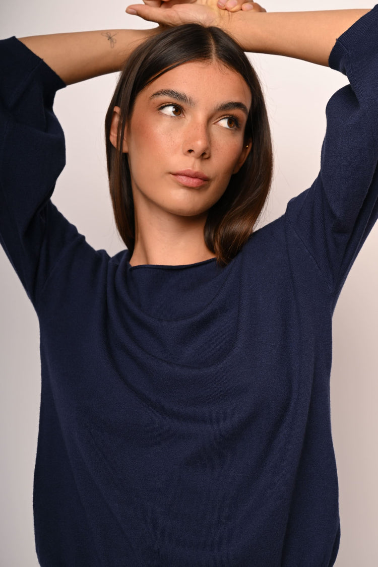 Pull con maniche crop a sbuffo