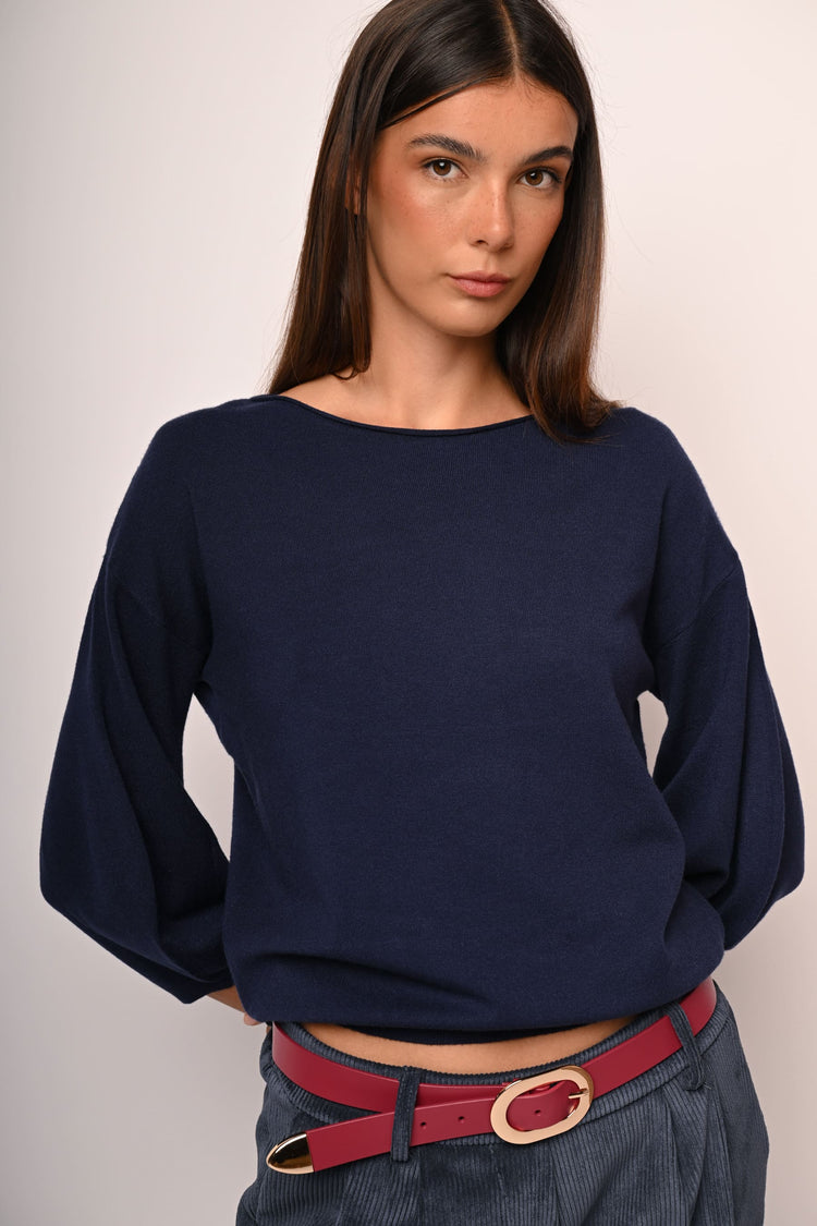 Pull con maniche crop a sbuffo