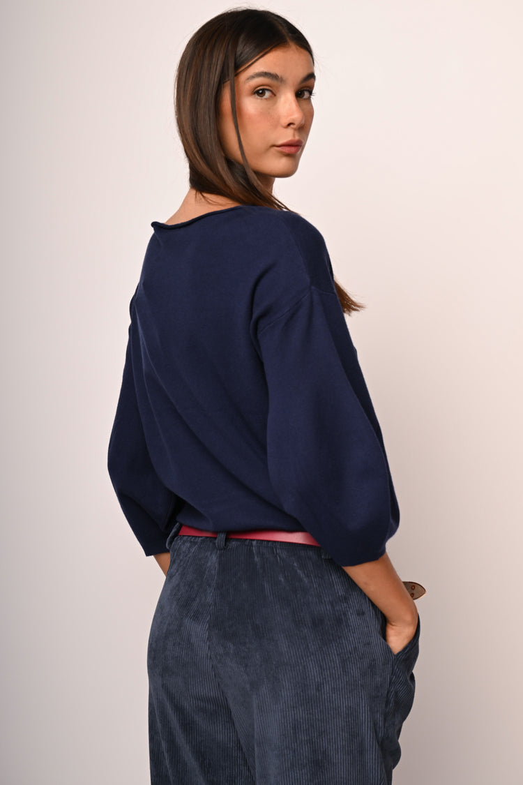 Pull con maniche crop a sbuffo