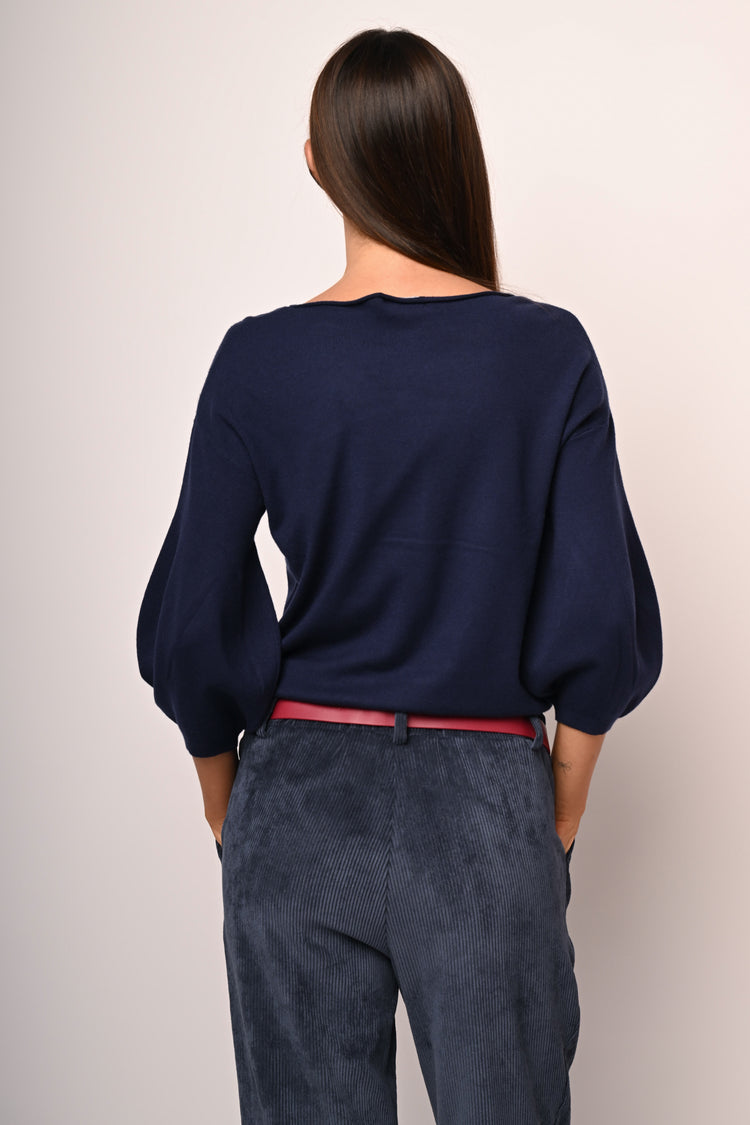 Pull con maniche crop a sbuffo