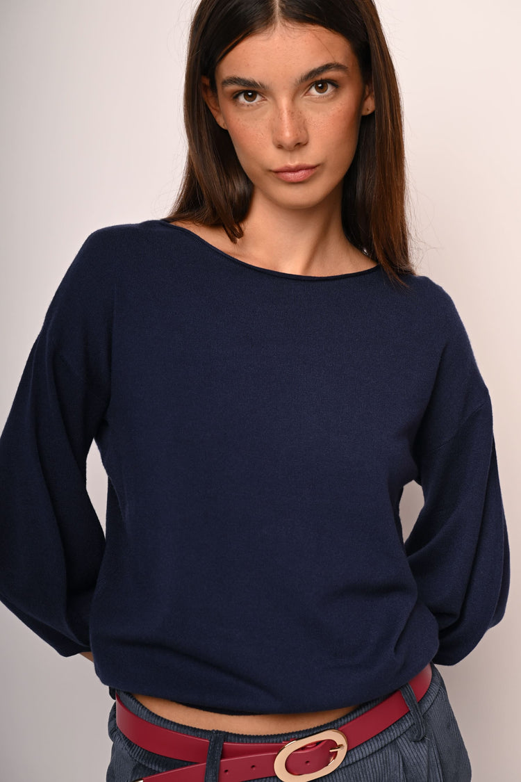 Pull con maniche crop a sbuffo