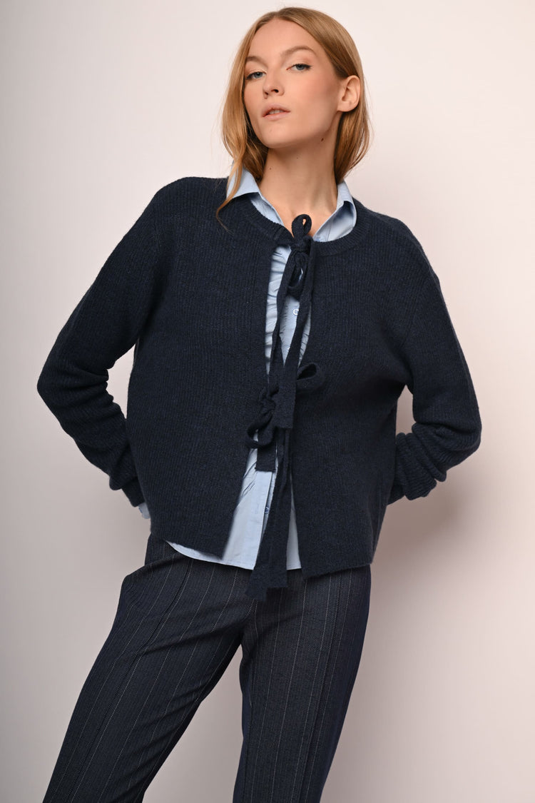 Cardigan con fiocchi da annodare