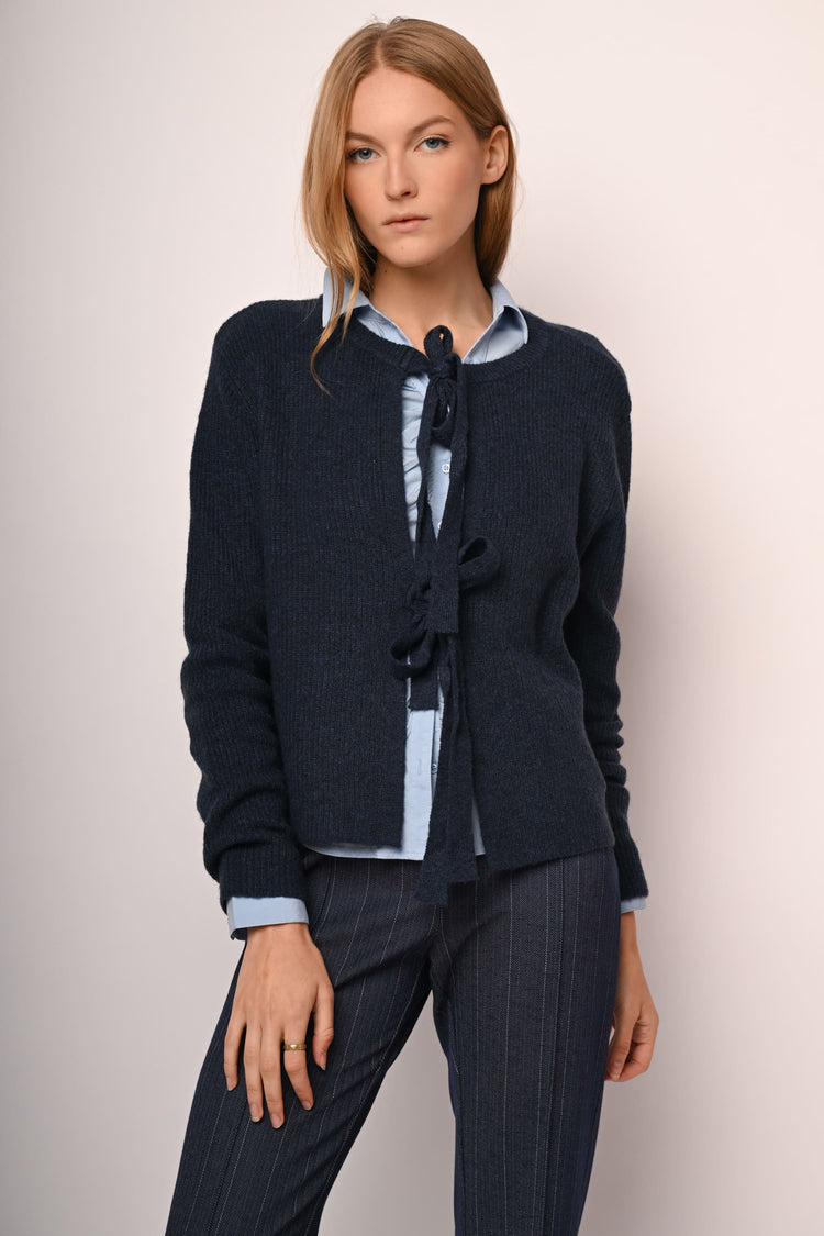 Cardigan con fiocchi da annodare