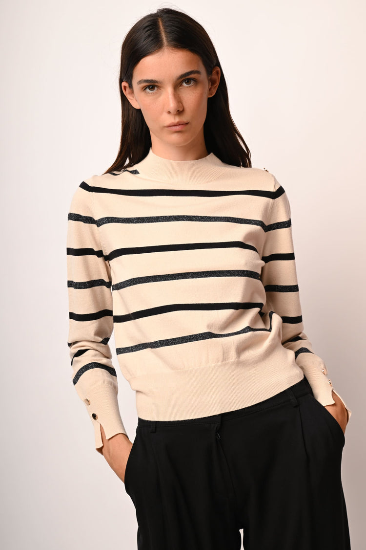 Lupetto in maglia a righe lurex