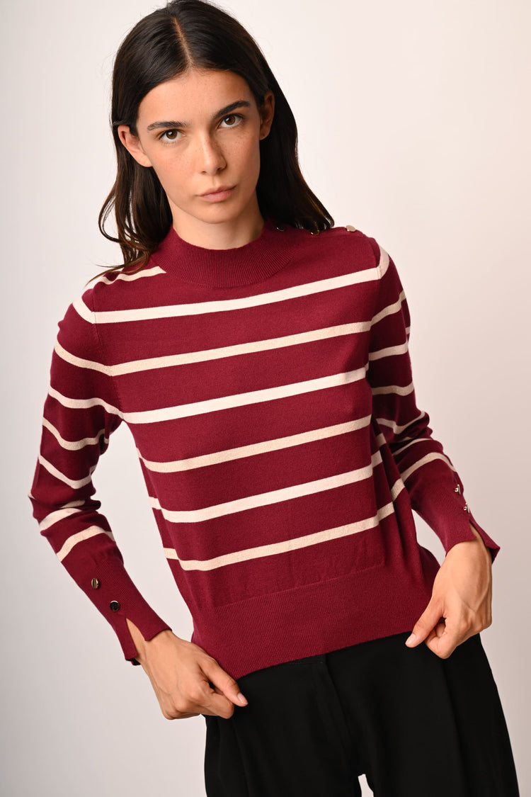 Lupetto in maglia a righe lurex
