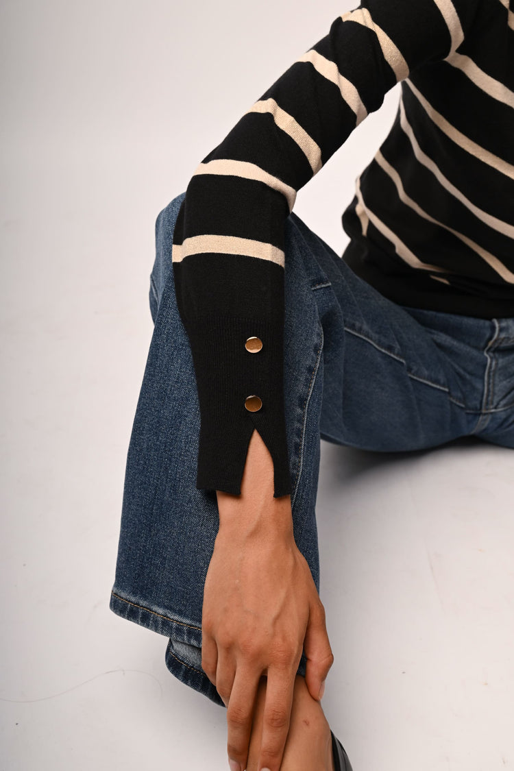 Pull in maglia a righe lurex
