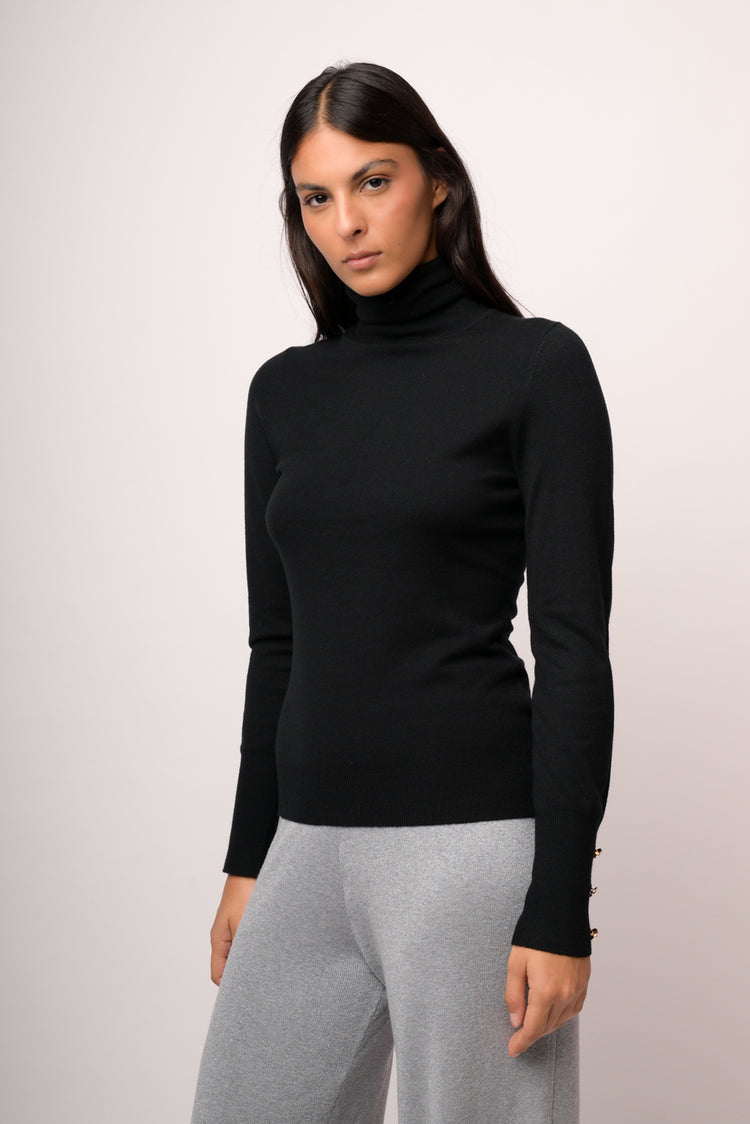Maglia dolcevita con bottoni