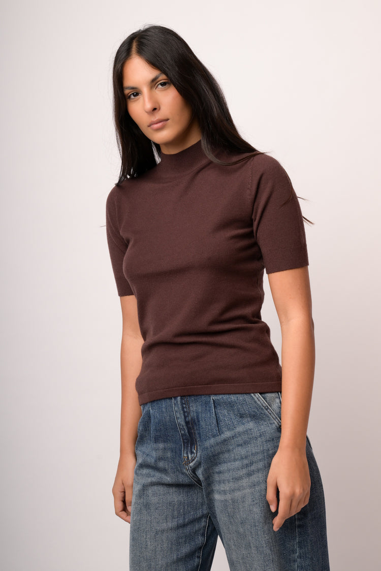 Maglia dolcevita manica corta