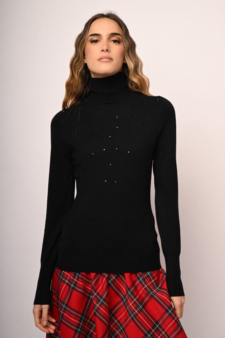 Dolcevita con decorazione strass