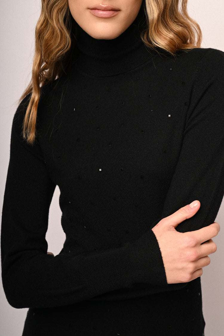 Dolcevita con decorazione strass