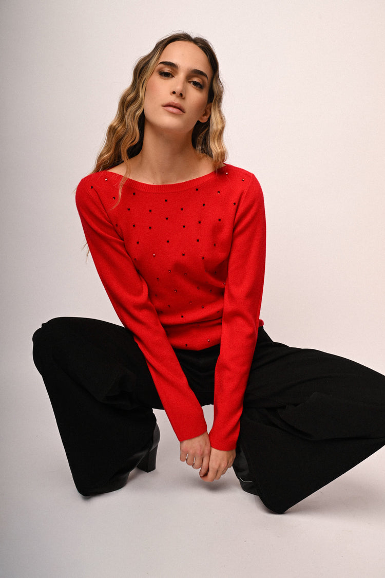 Pull con decorazione strass