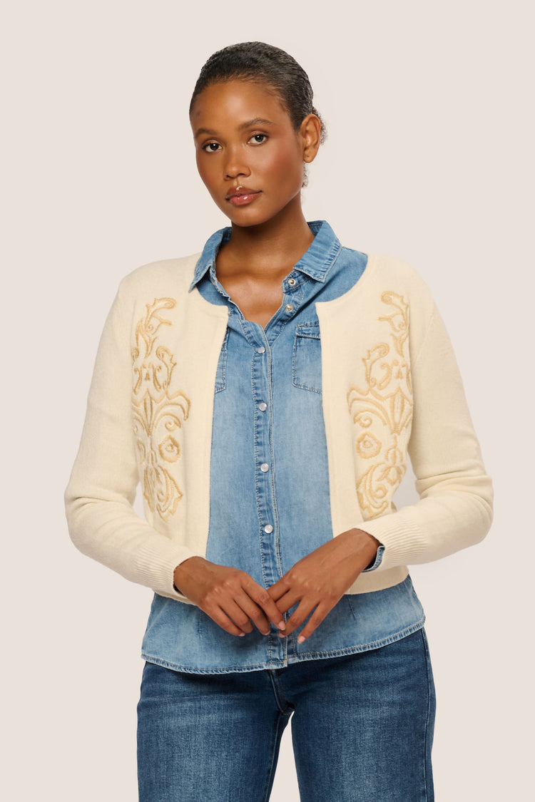 Cardigan con ricami