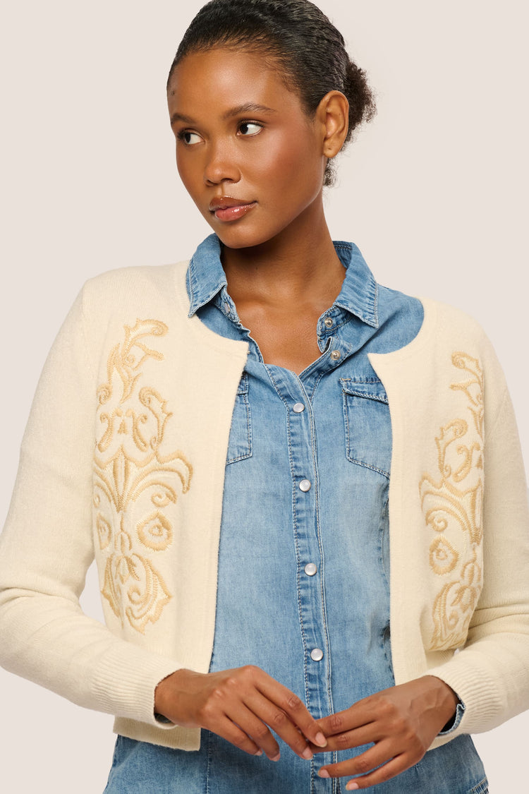 Cardigan con ricami