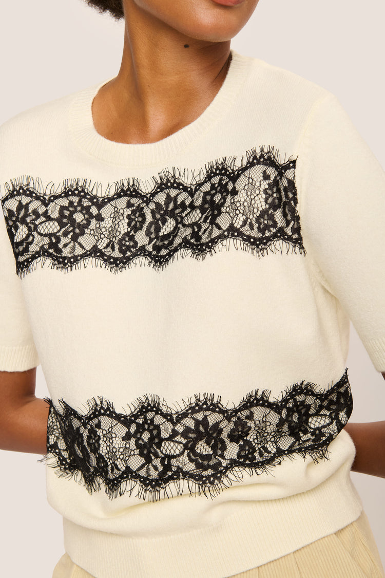 Pull a mezze maniche con pizzo