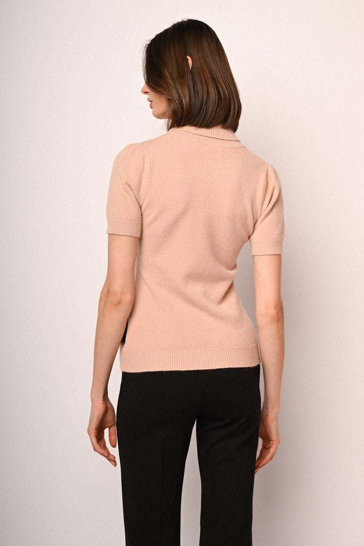 Pull a mezze maniche con pizzo