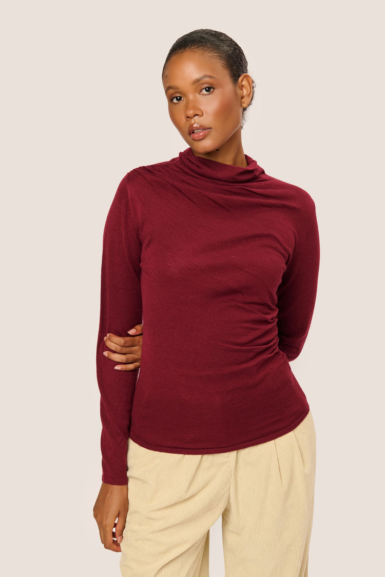 Lupetto in maglia con arricciature